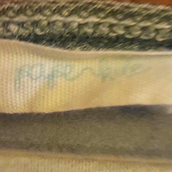 Green & Cream Striped Open Neck Sweater - Size M - Picture 4 of 5